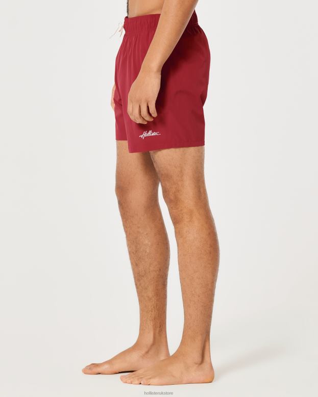 Bottoms Hollister Men Guard Swim Trunks 5\\ 488201111 Red